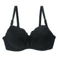 thumbnail image 1 of GEWSEY Women's Push Up Lace Bra Comfortable Padded Underwire Bra Plus Size Full Coverage Daily Bras Support Bralette (Black, 36C), 1 of 4