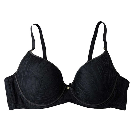 GEWSEY Women's Push Up Lace Bra Demi Comfort Padded Add 1 Cup Lift Up Bras Soft Lace Sexy Plunge Underwire (Black, XXL)
