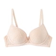 thumbnail image 1 of GEWSEY Women's Push Up Lace Bra Soft Underwire Plunge Full Coverage Sexy Support Bras (Beige, XL), 1 of 9