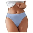 thumbnail image 1 of GEWSEY Women's Sexy Underwear Ice Silk Hipster Bow Bikini Panties Mid Rise Full Breathable Briefs (Blue, L), 1 of 8