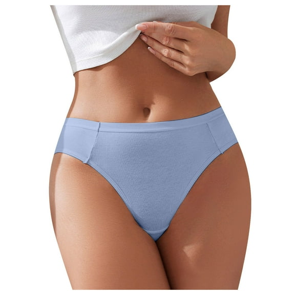 GEWSEY Women's Sexy Underwear Ice Silk Hipster Bow Bikini Panties Mid Rise Full Breathable Briefs (Blue, XL)