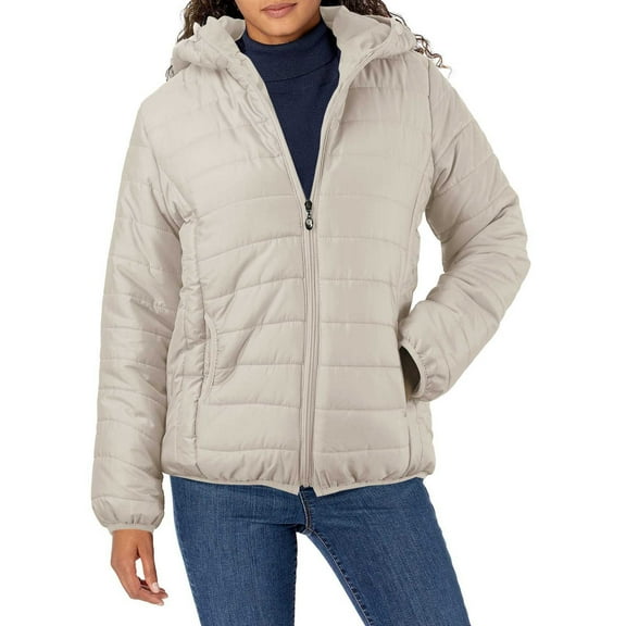 GEWSEY Women's Short Down Coat Packable Puffer Jacket With Hooded Winter Ultra Light Outerwear (White, M)