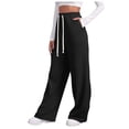 thumbnail image 1 of GEWSEY Women's Sweatpants Straight Leg High Waist Casual Drawstring Sweat Pants Workout Athletic Joggers with Pockets Black, XL, 1 of 9