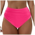 thumbnail image 1 of GEWSEY Women's Swim Bathing Suit Bottoms Mid Waist Retro Basic Full Coverage Bikini Tankini Swimsuit Briefs (Hot Pink, XXL), 1 of 9