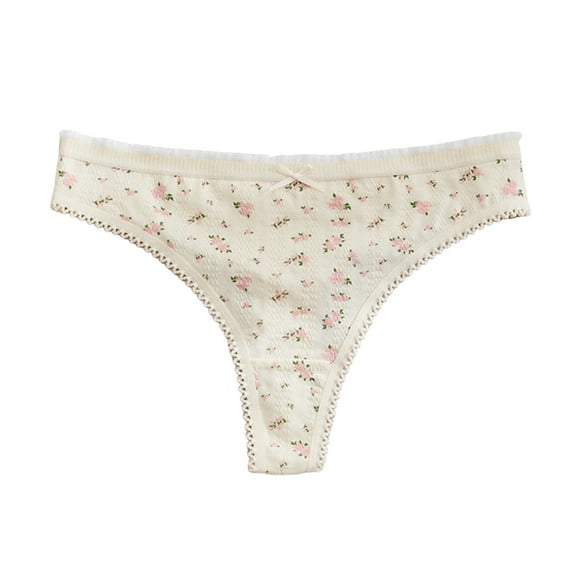 GEWSEY Women's Triple Twist Mesh G Thong Bowknot Panties (Light Pink, L)