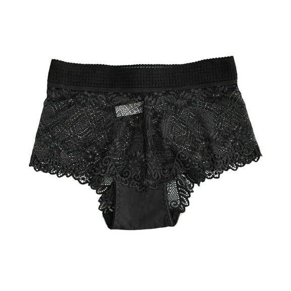 GEWSEY Women's Underwear Lace Hipster Ultra Breathable Sexy Bikini Panties for Women (Black, S)