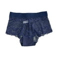 thumbnail image 1 of GEWSEY Women's Underwear Lace Hipster Ultra Breathable Sexy Bikini Panties for Women (Navy, L), 1 of 3