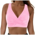 thumbnail image 1 of GEWSEY Women's Underwire Bikini Tops Push Up Criss Cross Swim Top Swimsuit Sexy V Neck Bathing Suit Top Only (Pink, XL), 1 of 9