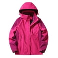 thumbnail image 1 of GEWSEY Women's Waterproof Rain Jacket with Hood Lightweight Outdoors Raincoat (Hot Pink, 3XL), 1 of 5