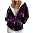 thumbnail image 1 of GEWSEY Women's Zip Up Hoodies Long Sleeve Pocket Drawstring Sweatshirts Fall Casual Outfits Jackets (Dark Purple, M), 1 of 7
