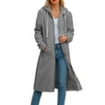 thumbnail image 1 of GEWSEY Women's Zip Up Hoodies Oversized Fleece Long Tunic Sweatshirts Casual Long Sleeve 2025 Fall Hoodie Jacket Coat (Grey, M), 1 of 5