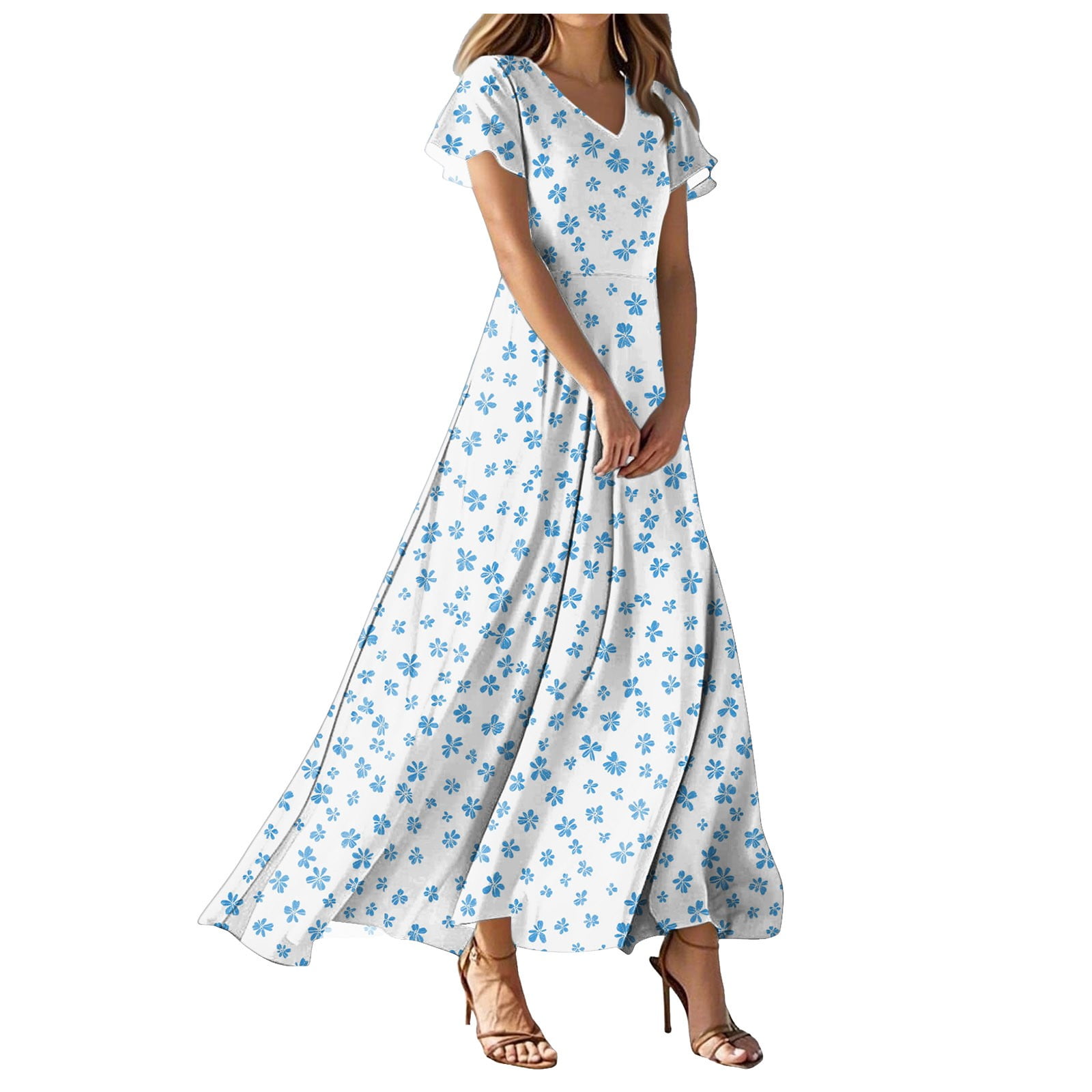 dress slim fit Temperament Up Hip Wrap Horror Variant:13 Cocoa Boho Patchwork Floral
