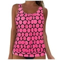 thumbnail image 1 of GEWSEY Womens Blouson Tankini Top No Bottom Loose Fit Swim Top Modest Tank Top Hot Pink, 4XL, 1 of 7