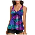 thumbnail image 1 of GEWSEY Womens Blouson Tankini Top No Bottom Loose Fit Swim Top Modest Tank Top Purple, XL, 1 of 5