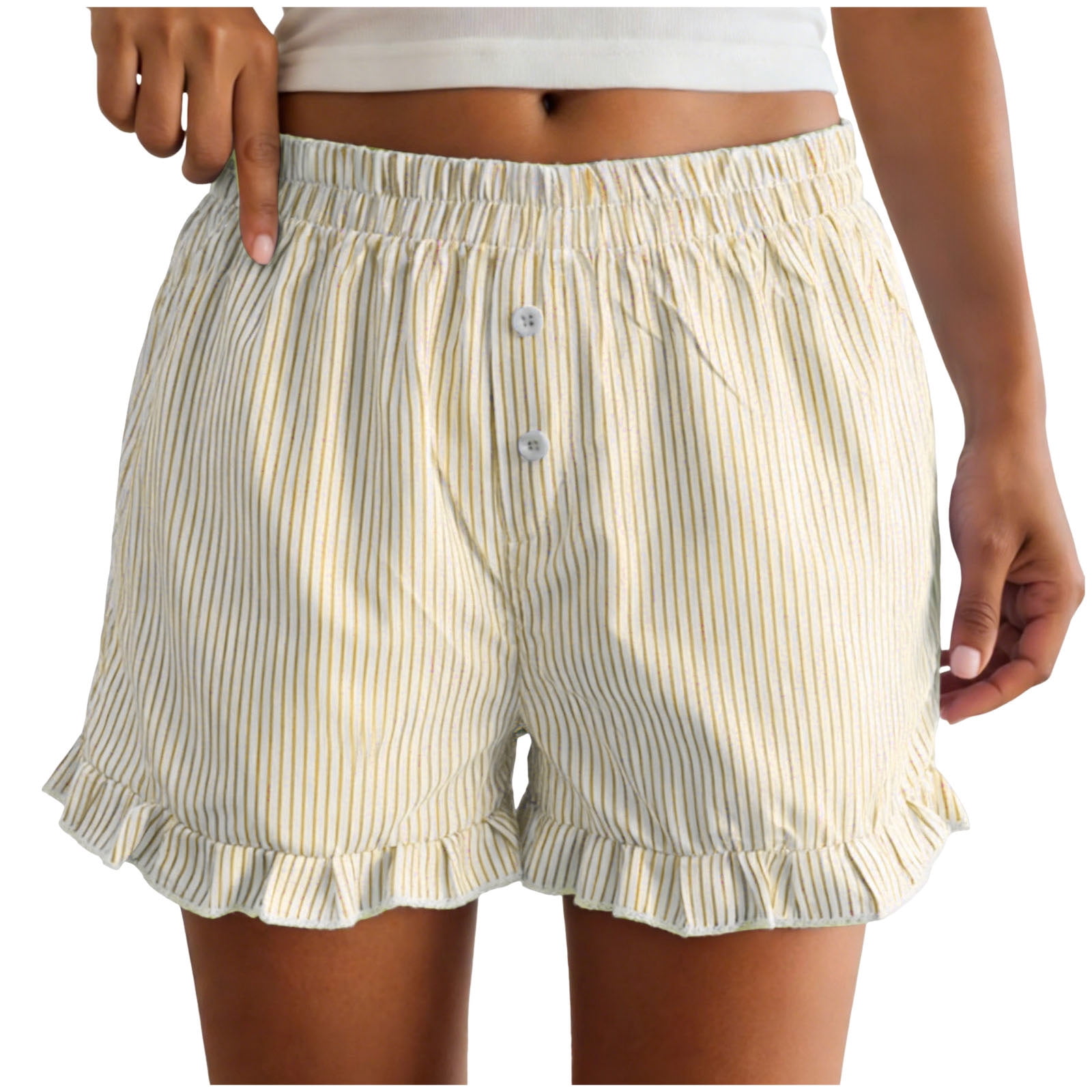 GEWSEY Womens Boxer Shorts Y2K Ruffle Pajama 2026 Summer Spring Lounge ...
