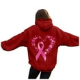 thumbnail image 1 of GEWSEY Womens Cancer Awareness Hoodies Ribbon Graphic Fall Winter Fleece Oversized Sweatshirt With Pocket (Red, L), 1 of 5