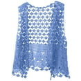thumbnail image 1 of GEWSEY Womens Crochet Cardigan Boho Solid Color Knitted Vest Hollow Out Summer Open Front Sleeveless Kimonos Cardigan (Blue, One Size), 1 of 6