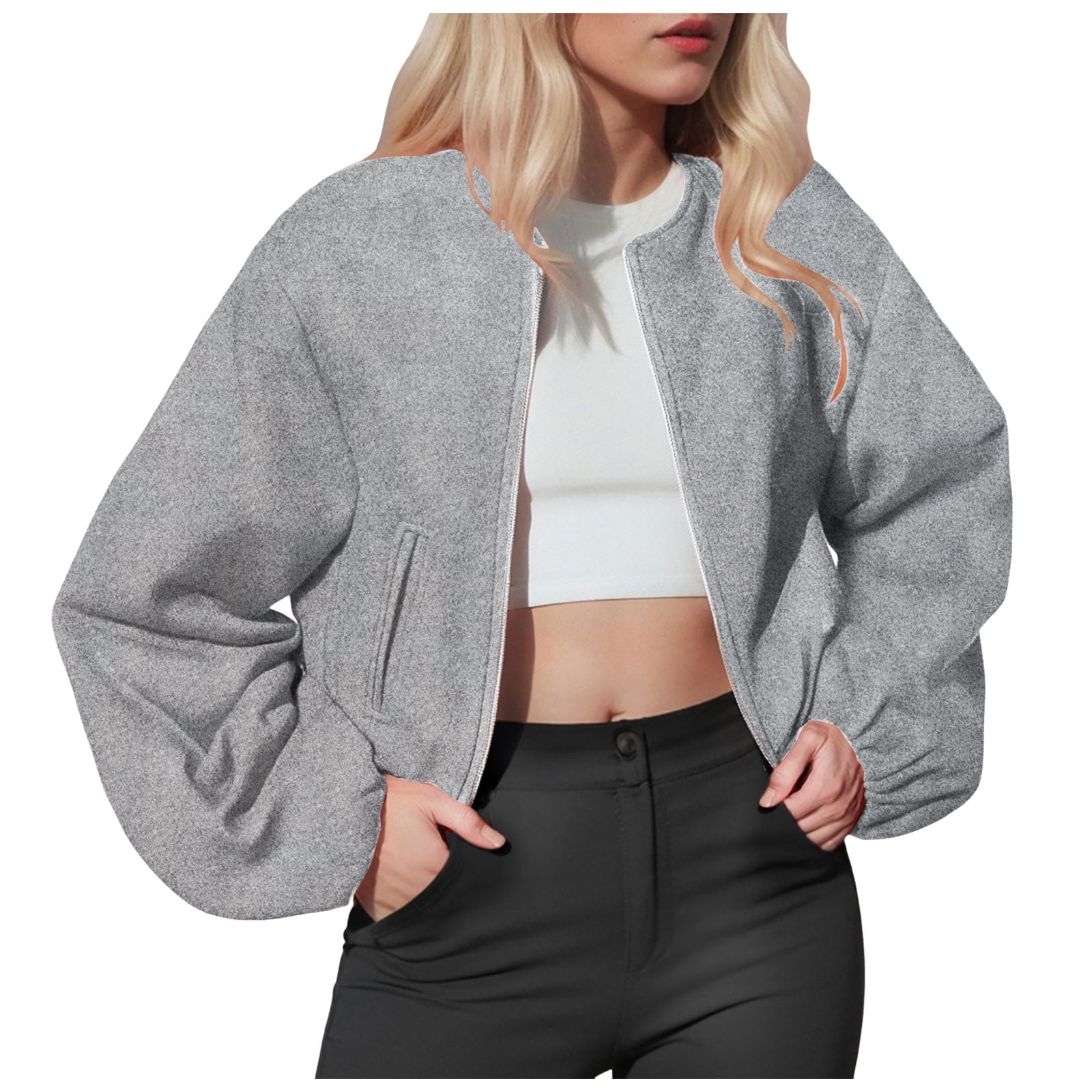 ジャケット・アウター BULKY SLEEVE CROPPED JACKET 2_f79ac28b803946e1bf701587c016
