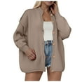 thumbnail image 1 of GEWSEY Womens Cropped Cardigan Knit Button Up Sweater 2025 Fall Lantern Sleeve Jacket Coats (Khaki, S), 1 of 7