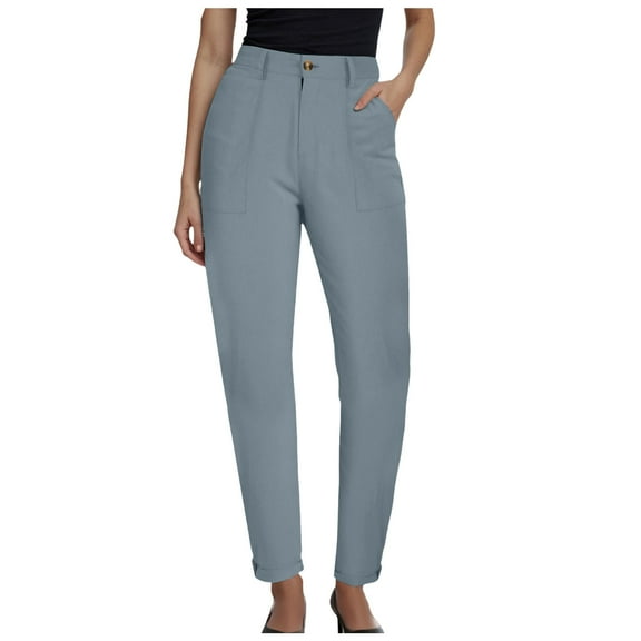 GEWSEY Womens Dress Pants Business Casual 2025 Trendy High Waisted Ankle Length Dressy Trousers Slacks Work Clothes (Dark Gray, XL)