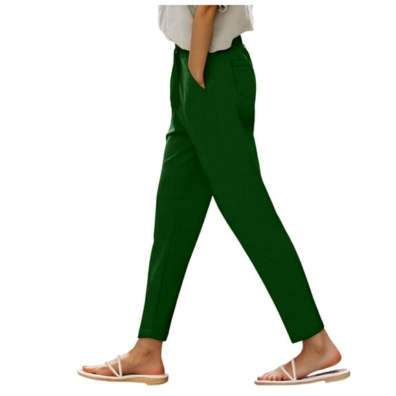 GEWSEY Womens Dress Pants Business Casual 2025 Trendy High Waisted Ankle Length Dressy Trousers Slacks Work Clothes (Dark Green, S)