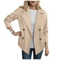 thumbnail image 1 of GEWSEY Womens Fall Winter Casual Business Wool Blend Coat Loose Double Dressy Blazer Pea Coat (Khaki, XL), 1 of 8