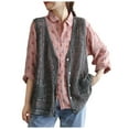 thumbnail image 1 of GEWSEY Womens Floral Crochet Lace Boho Trim Sleeveless Open Front Vest Cardigan (Grey, One Size), 1 of 5