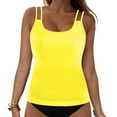 thumbnail image 1 of GEWSEY Womens Flowy Tummy Control Tankini Tops Only - Modest Bathing Suit Loose Fit Swimsuit Swim Tops No Bottom 2025 (Yellow, M), 1 of 9