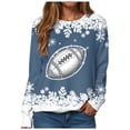 thumbnail image 1 of GEWSEY Womens Football Sweatshirt Sparkly Sequin Rugby Sweatshirts Game Day Pullover Tops Fall Weekend Events Family Outfits (Navy, XL), 1 of 6