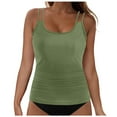 thumbnail image 1 of GEWSEY Womens Full Coverage Flowy Lightly Pad Tankini Tops Only Modest Bathing Suit Loose Fit Swimsuit Swim Tops No Bottom 2025 (Army Green, S), 1 of 9