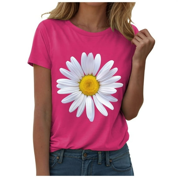 GEWSEY Womens Graphic Tees Sunflower Shirts Vintage Flower Graphic Tees Shirts Inspirational Tees Casual Faith Shirt Tops (Pink, 3XL)