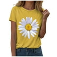 thumbnail image 1 of GEWSEY Womens Graphic Tees Sunflower Shirts Vintage Flower Graphic Tees Shirts Inspirational Tees Casual Faith Shirt Tops (Yellow, S), 1 of 6