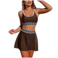 thumbnail image 1 of GEWSEY Womens High Waisted Bikini Sets Two Piece Tummy Control Swim Skirt Color Block Skirted Swimsuit 2026 (Coffee, S), 1 of 7
