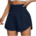 thumbnail image 1 of GEWSEY Womens High Waisted Running Shorts Quick Dry Athletic Workout Shorts with Mesh Liner Zipper Pockets (Navy, XL), 1 of 6