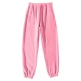 thumbnail image 1 of GEWSEY Womens Joggers Fleece Elastic Waist Baggy Sweatpants Trendy Cinch Bottom Joggers with Pockets Athletic Pants (Pink, S), 1 of 5