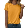 thumbnail image 1 of GEWSEY Womens Loose Fit Tshirts Short Sleeve Summer Tops Casual Workout Yoga Tunic T Shirts Tops (Gold, XL), 1 of 5