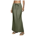 thumbnail image 1 of GEWSEY Womens Maxi Skirt 2025 Casual Flowy Elastic High Waist Long Skirts (Green, L), 1 of 7
