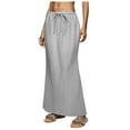 thumbnail image 1 of GEWSEY Womens Maxi Skirt 2025 Casual Flowy Elastic High Waist Long Skirts (Light Gray, XL), 1 of 7