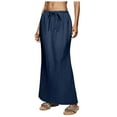 thumbnail image 1 of GEWSEY Womens Maxi Skirt 2025 Casual Flowy Elastic High Waist Long Skirts (Navy, XL), 1 of 7
