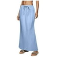 thumbnail image 1 of GEWSEY Womens Maxi Skirt 2025 Casual Flowy Elastic High Waist Long Skirts (Sky Blue, XXL), 1 of 7