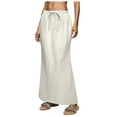 thumbnail image 1 of GEWSEY Womens Maxi Skirt 2025 Casual Flowy Elastic High Waist Long Skirts (White, S), 1 of 7