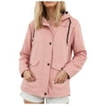 thumbnail image 1 of GEWSEY Womens Military Anorak Jacket Zip Up Snap Buttons Lightweight Safari Utility Coat Outwear With Pockets (Pink, M), 1 of 9