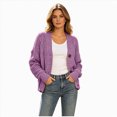 thumbnail image 1 of GEWSEY Womens Open Front Cardigan Sweaters Casual Cable Knit Long Sleeve Button Down Chunky Loose Fall Sweater (Purple, XL), 1 of 9