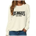 thumbnail image 1 of GEWSEY Womens Oversized Long Sleeve T Shirts Los Angeles California Graphic Tees Loose Fit Casual Crew Neck Tunic Tops (Beige, M), 1 of 5