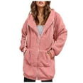 thumbnail image 1 of GEWSEY Womens Oversized Sherpa Jacket Fuzzy Fleece Jackets Zip Up Outerwear Teddy Bear Sweater Coats with Hood (Pink, 3XL), 1 of 6