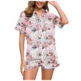 thumbnail image 1 of GEWSEY Womens Pajamas Set Summer Short Sleeve Pjs Button Down Loungewear Soft Sleepwear (Pink, S), 1 of 5