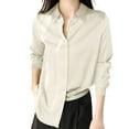 thumbnail image 1 of GEWSEY Womens Striped Button Down Shirt Casual Long Sleeve Blouse Top (White, L), 1 of 8