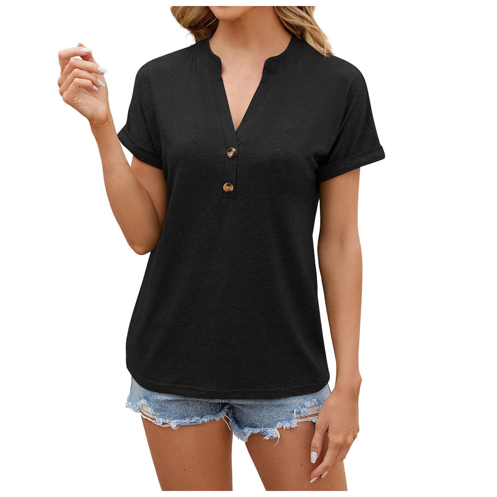 GEWSEY Womens Summer Tops Short Sleeve Shirts Business Casual Outfits ...