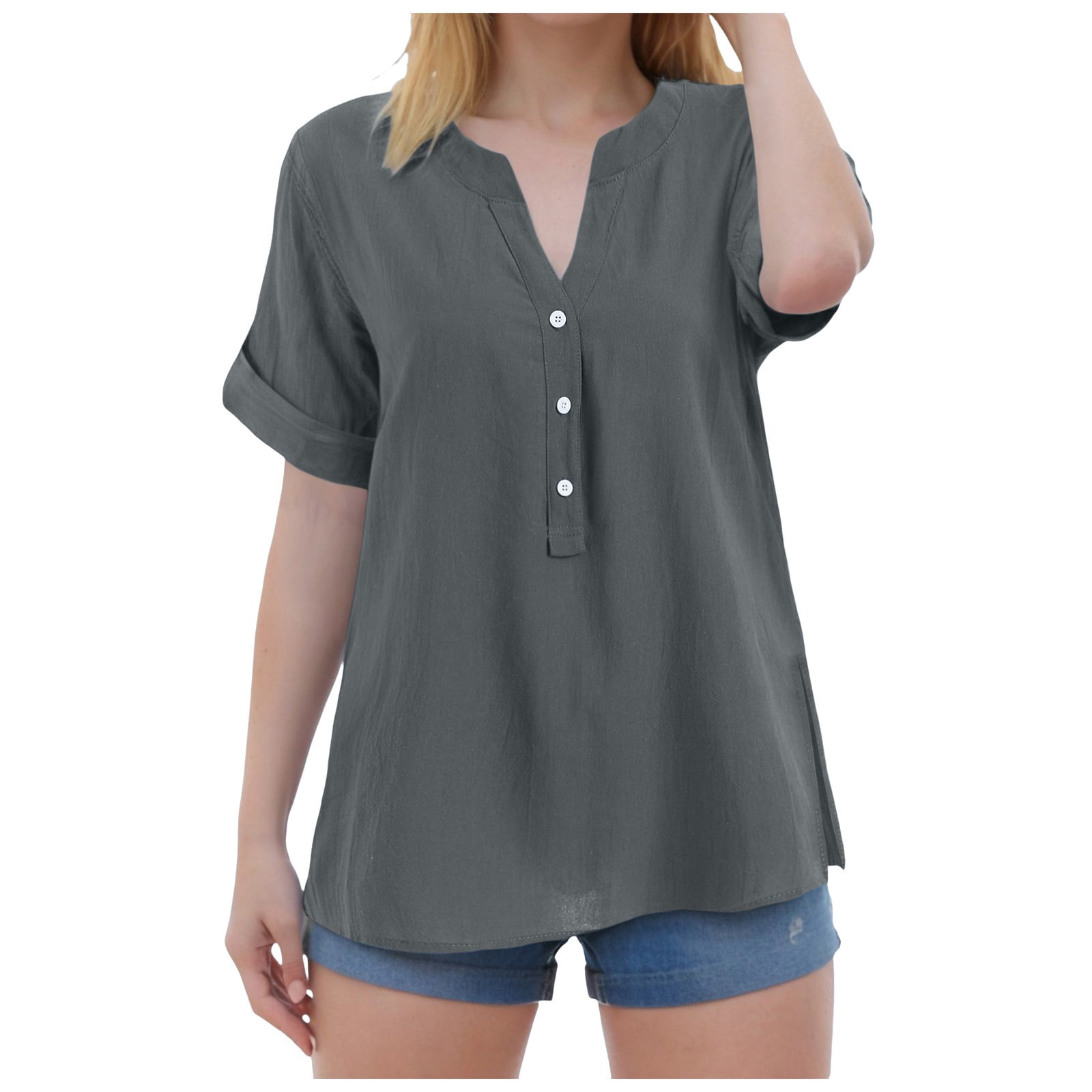 GEWSEY Womens Summer Tops Short Sleeve Shirts Business Casual Outfits ...