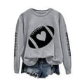 thumbnail image 1 of GEWSEY Womens Sweatshirt Gamy Day Graphic Print Long Sleeve Sunday Football Season Casual Tops Crewneck Outfits (Grey, L), 1 of 6